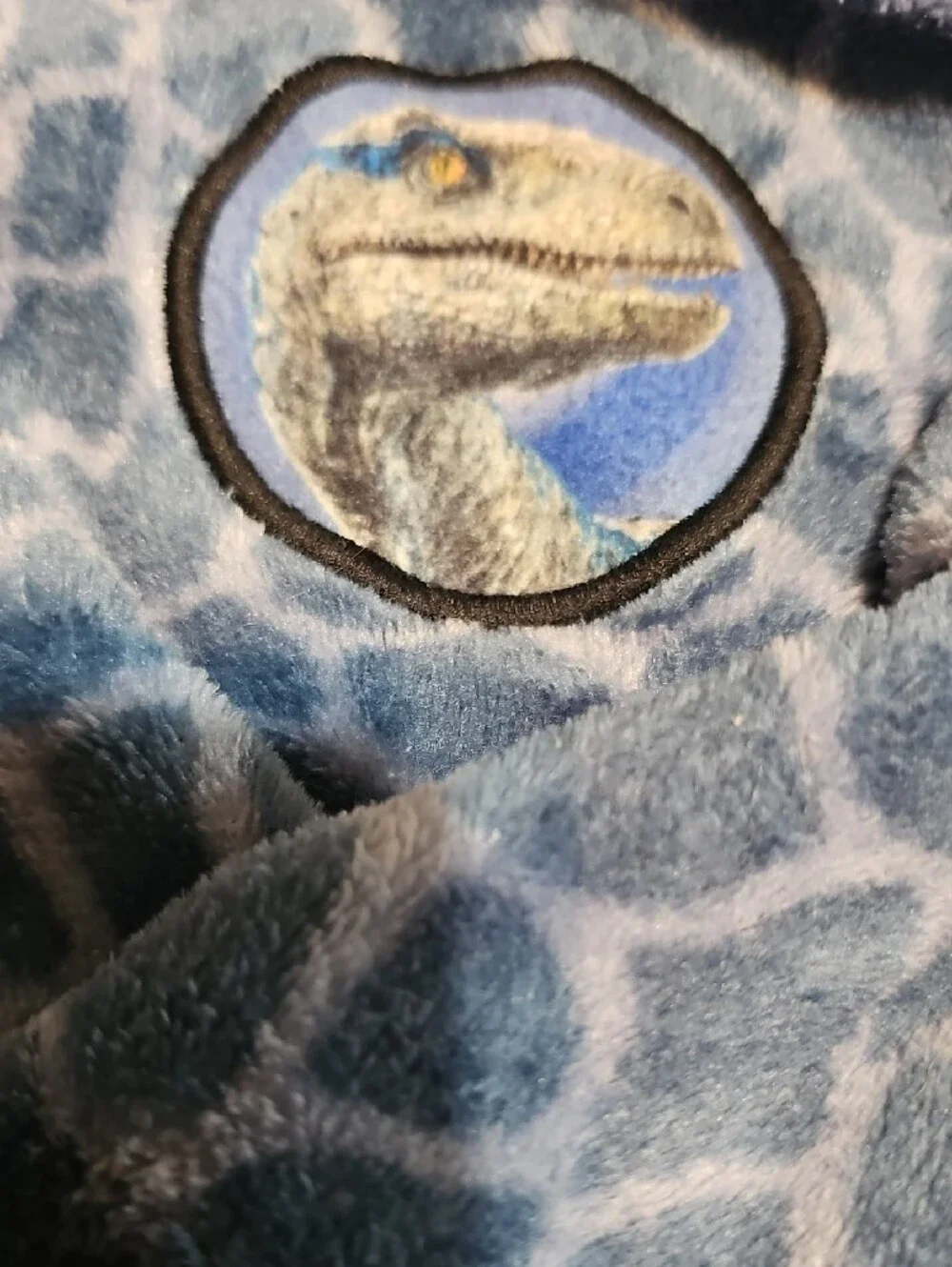 Jurassic World Kids Blue Dinosaur Hooded Plush Robe with Belt